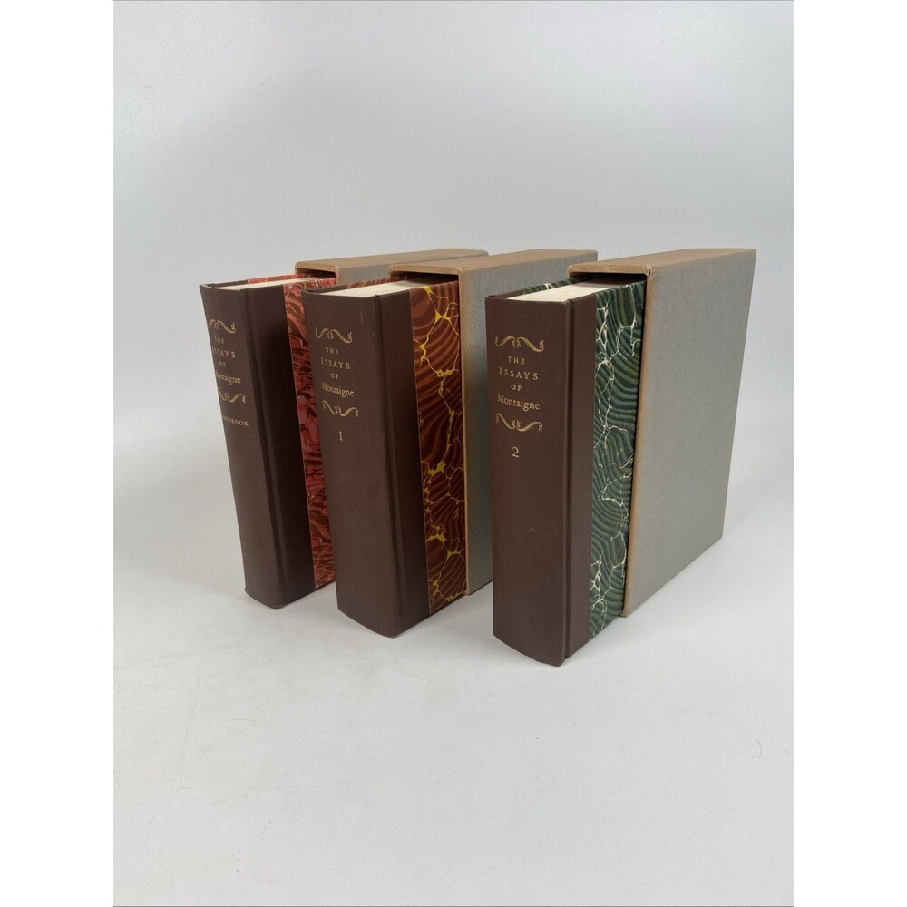 The Essays of Montaigne Heritage Press 2 Volumes + Handbook Slipcase Book Set